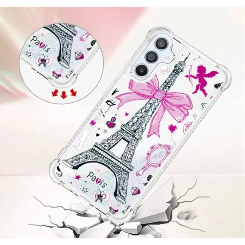 Samsung Galaxy S24 Plus Case Glitter Liquid Cartoon Pattern Design Anti-Fall New